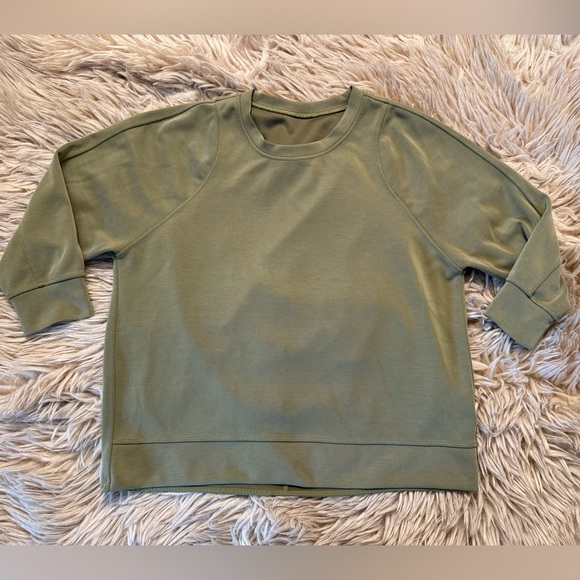 Lululemon Draped Back Crew Sweatshirt Bronze Green size 10 - Picture 7 of 12